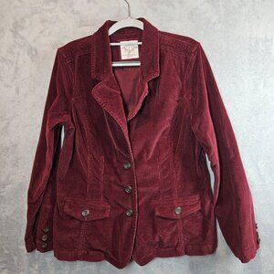 Ralph Lauren Burgundy Corduroy Blazer Womens Size M career office casual retro